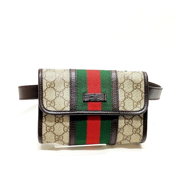Gucci Waist Pouch Brown PVC 620-061225 - Picture 1 of 13